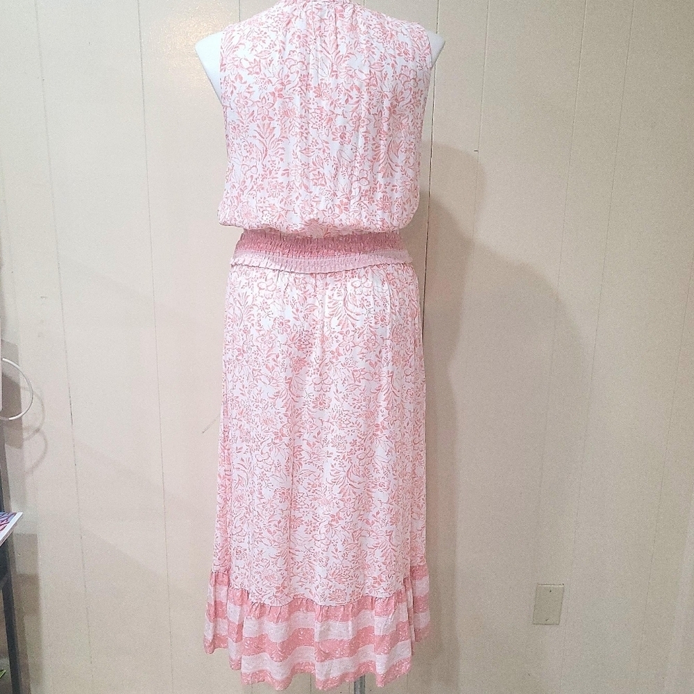 C&C California Soft Floral Midi Sundress – Pink & White Lightweight Summer Dress - Picture 5 of 10